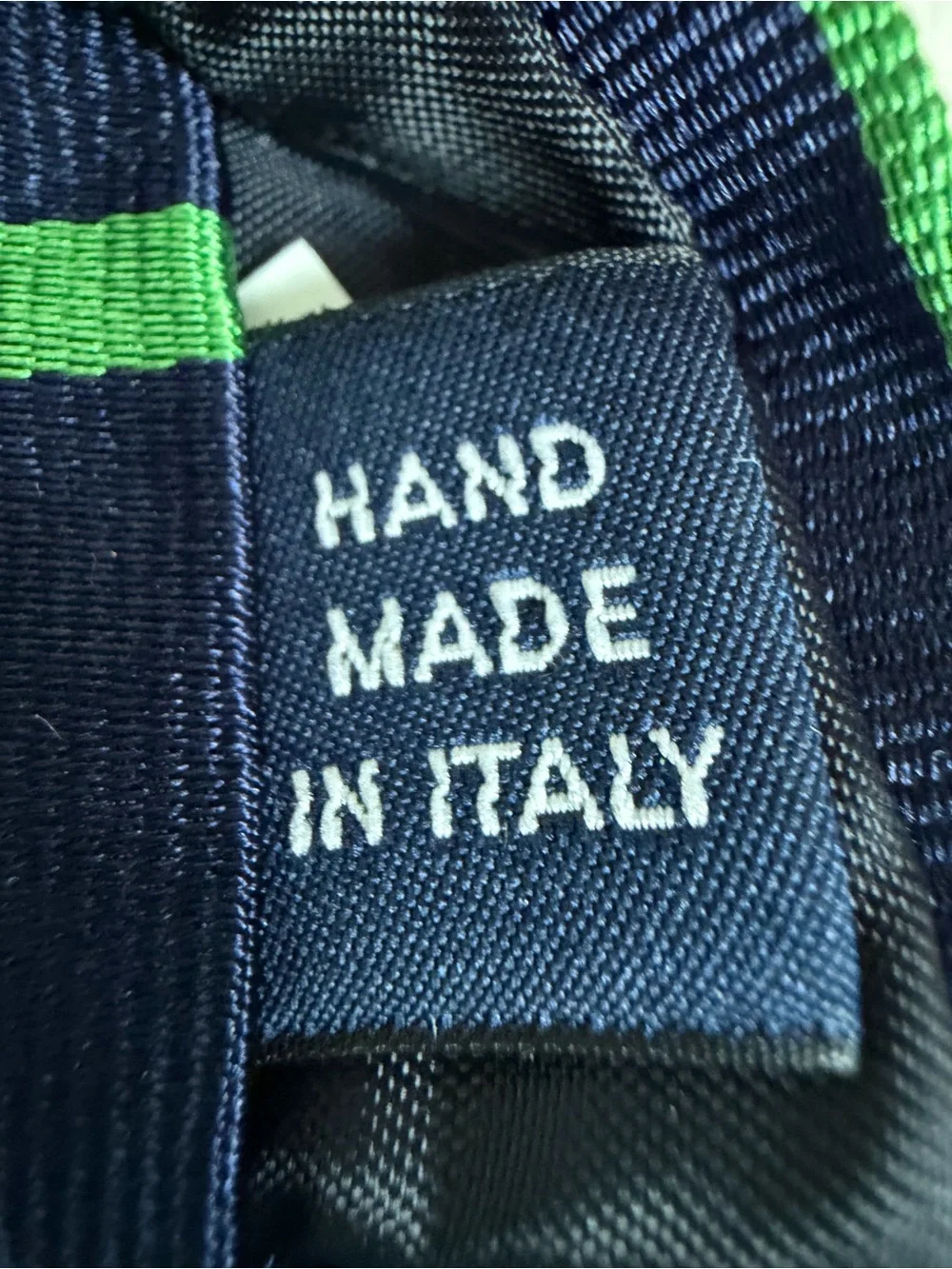 Polo Ralph Lauren Boys Silk Striped Tie Navy Blue Lime Green Short Length 48
